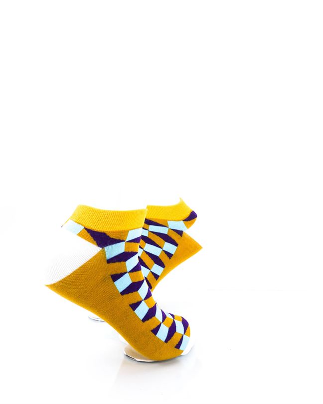 cooldesocks 3d cubes radiant orange ankle socks right view image