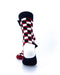 cooldesocks 3d cubes red black crew socks rear view image