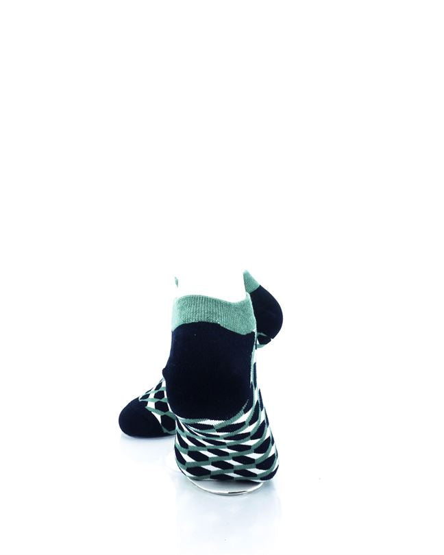 cooldesocks 3d cubes vector green ankle socks rear view image