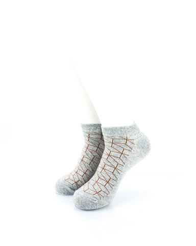 cooldesocks 3d cubes wire grey ankle socks front view image