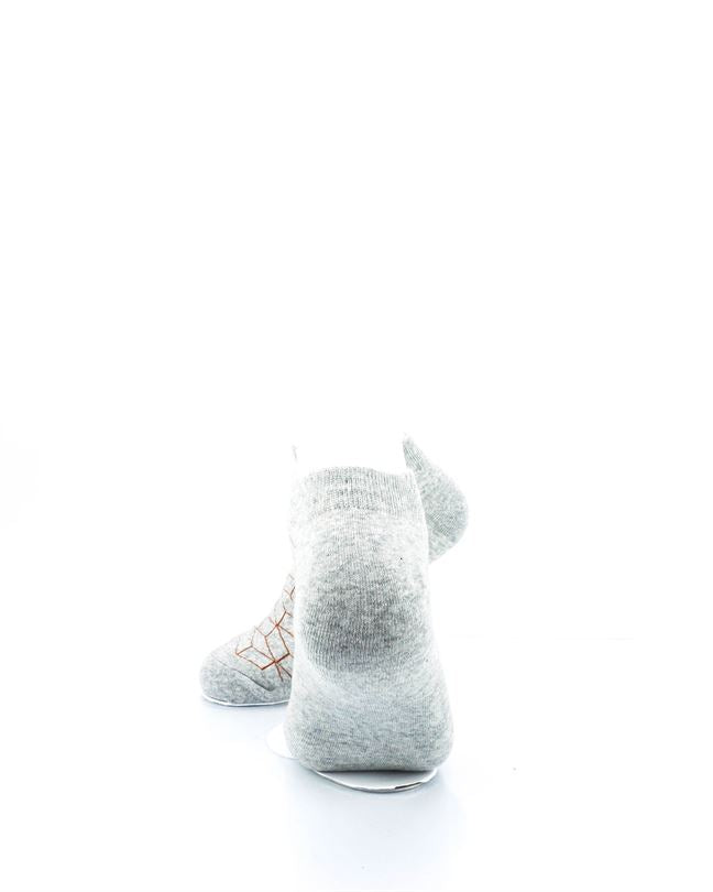 cooldesocks 3d cubes wire grey ankle socks rear view image