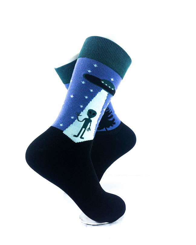 cooldesocks alien forest crew socks right view image