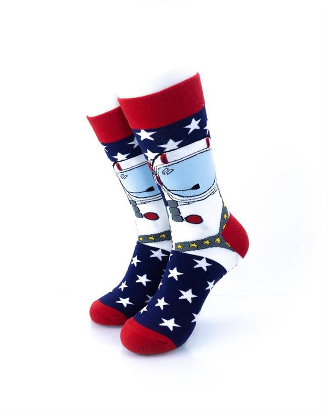 cooldesocks american astronaut crew socks front view image