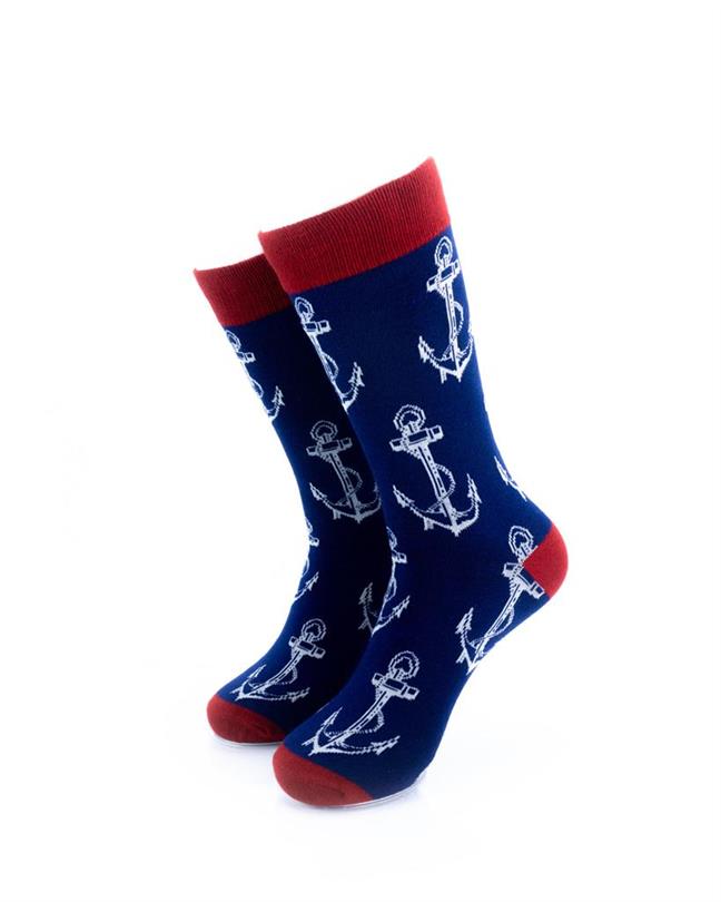 cooldesocks anchor blue crew socks front view image