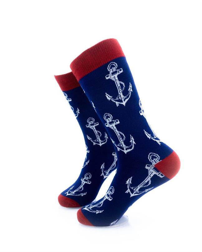 cooldesocks anchor blue crew socks left view image