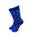 cooldesocks anchor in blue stripes crew socks front view image