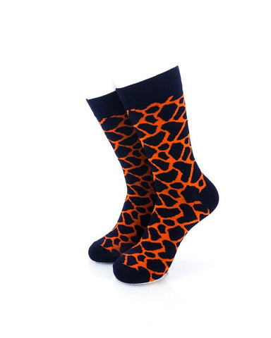 cooldesocks animal pattern giraffe crew socks front view image