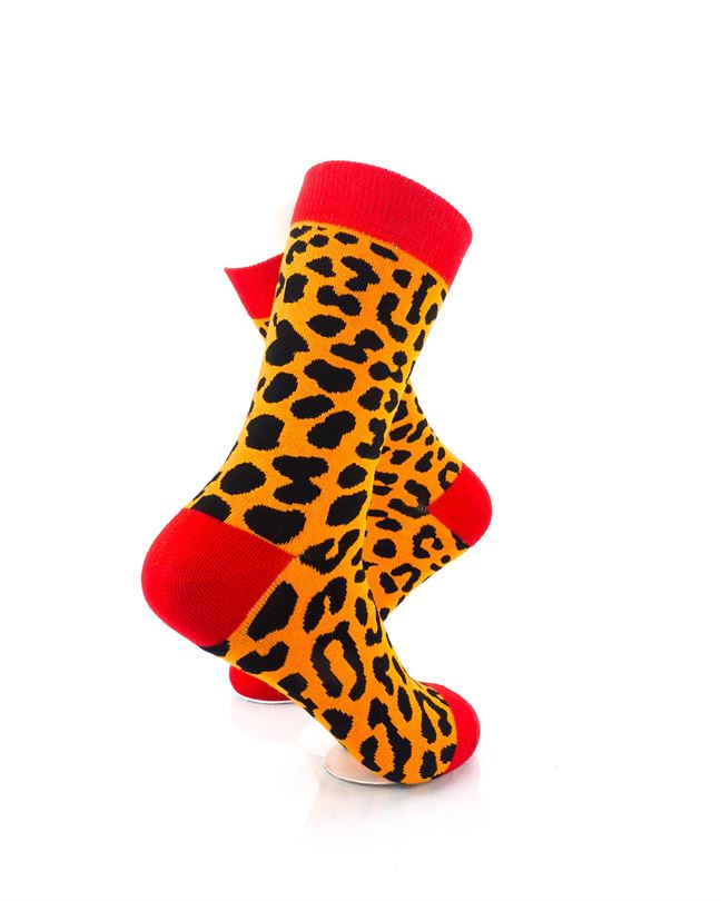 cooldesocks animal pattern leopard crew socks right view image