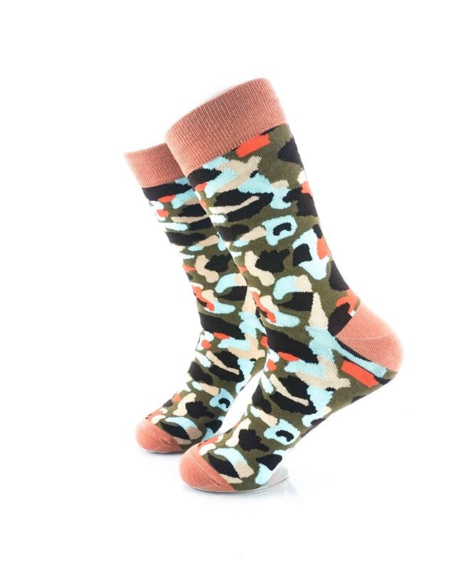 cooldesocks army brown crew socks left view image
