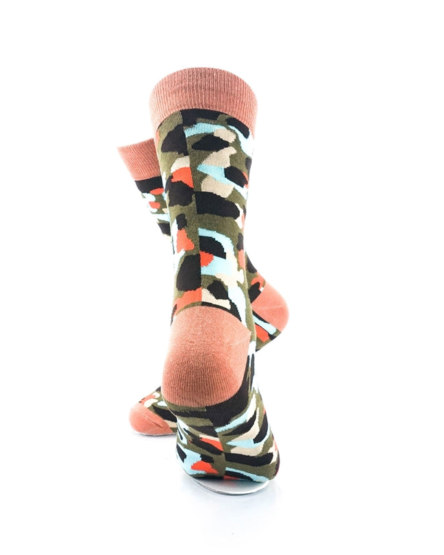 cooldesocks army brown crew socks rear view image