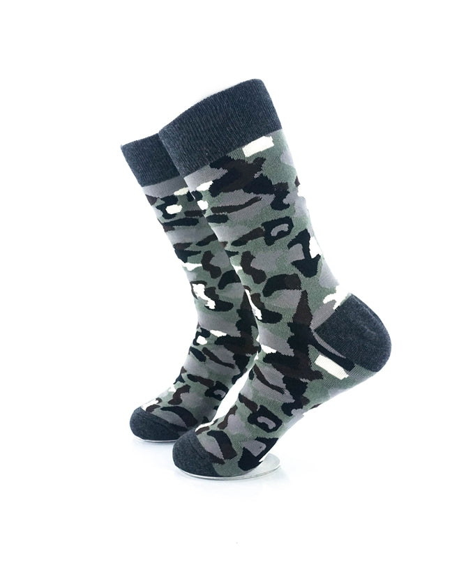 cooldesocks army grey crew socks left view image