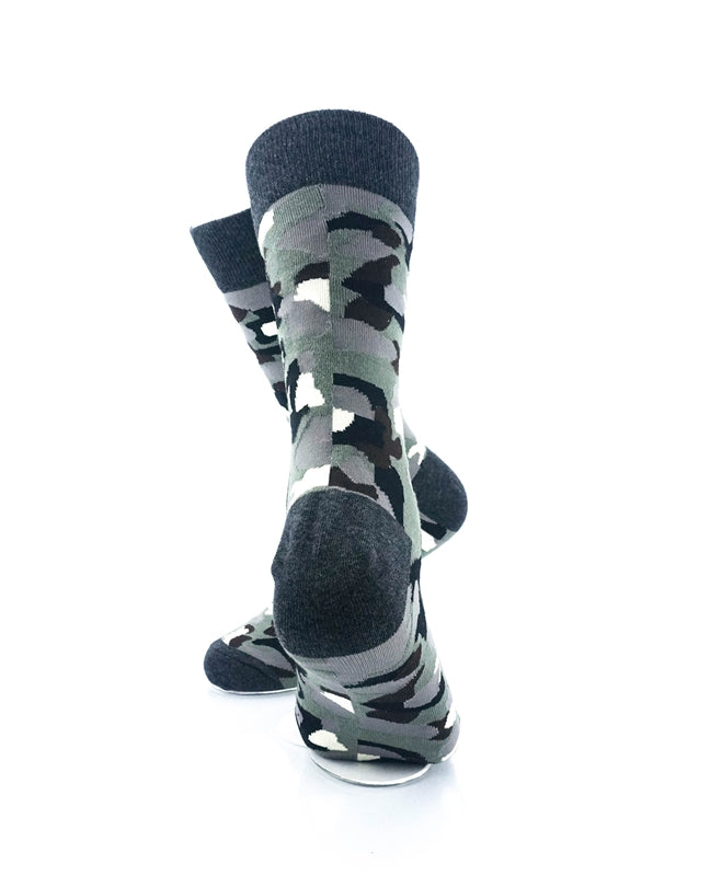 cooldesocks army grey crew socks rear view image