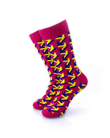 cooldesocks arrow raspberry crew socks front view image