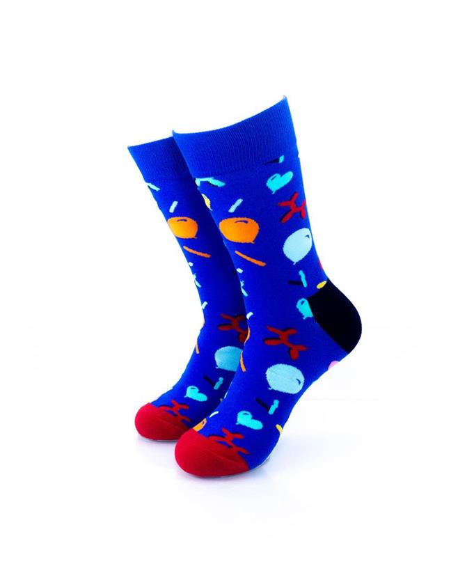 cooldesocks balloon party blue crew socks front view image