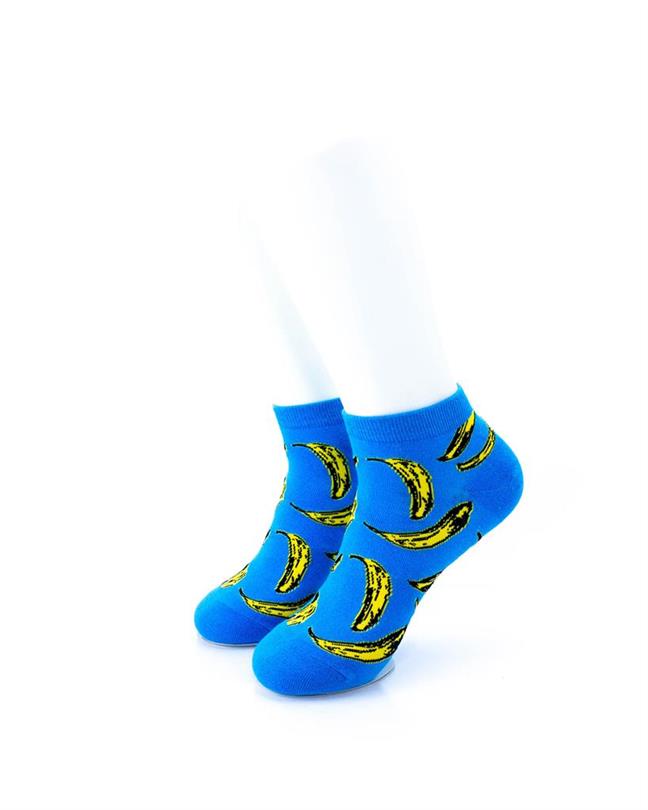 cooldesocks banana blue ankle socks front view image