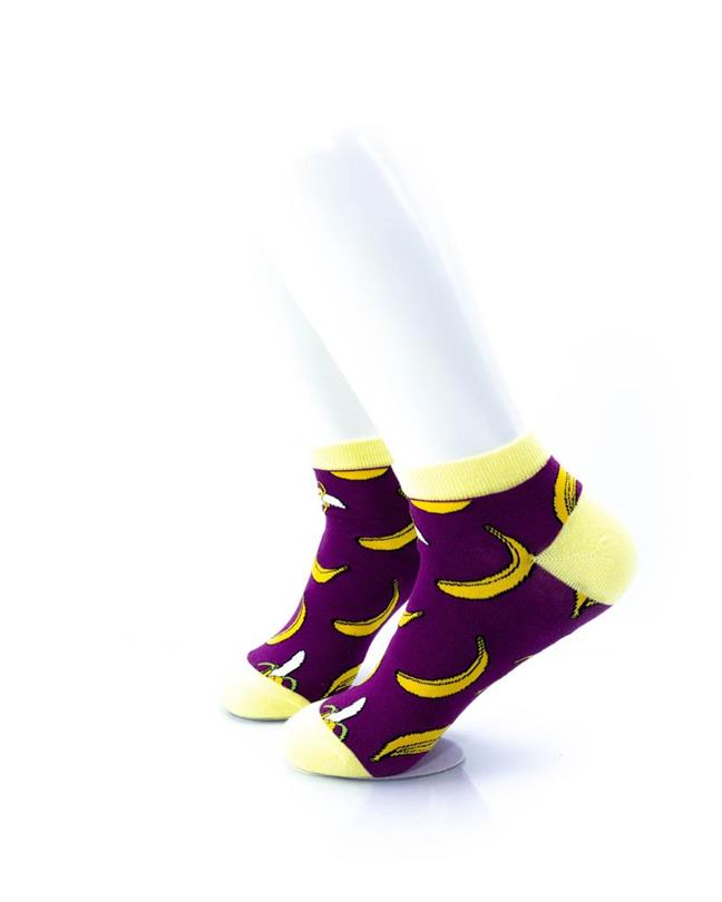 cooldesocks banana purple ankle socks left view image