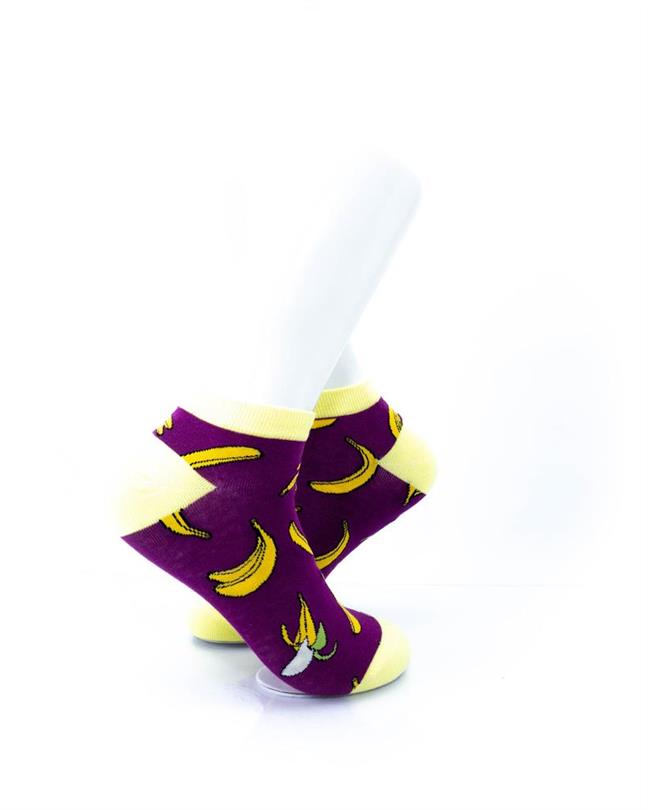 cooldesocks banana purple ankle socks right view image