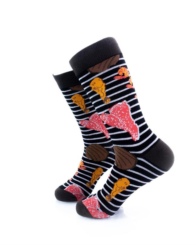 cooldesocks barbeque grill crew socks left view image