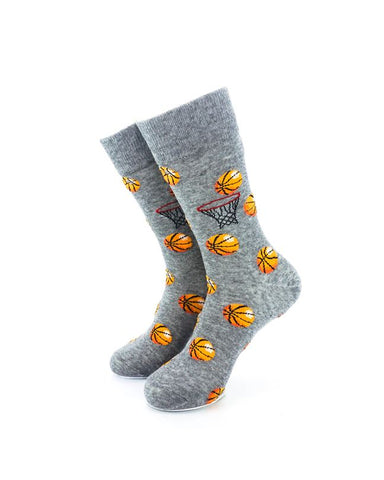 cooldesocks basektball hoop crew socks front view image