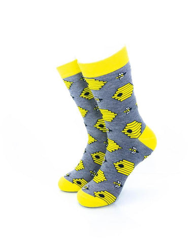 cooldesocks bee hives crew socks front view image