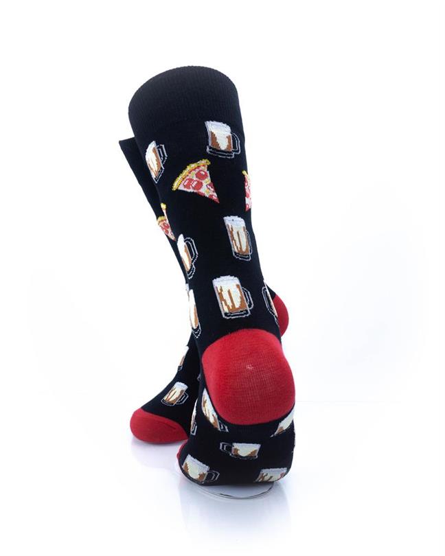 cooldesocks beer and pizza crew socks rear view image