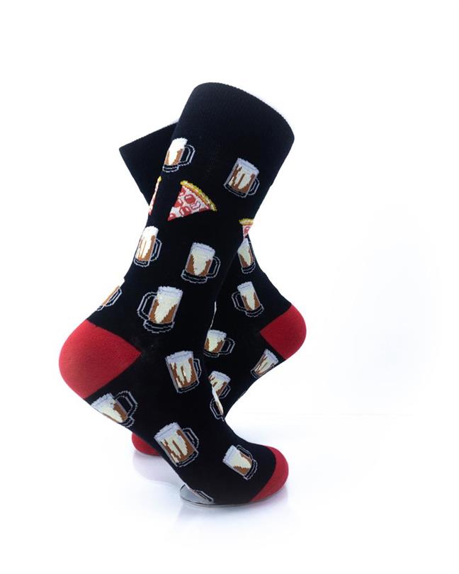 cooldesocks beer and pizza crew socks right view image
