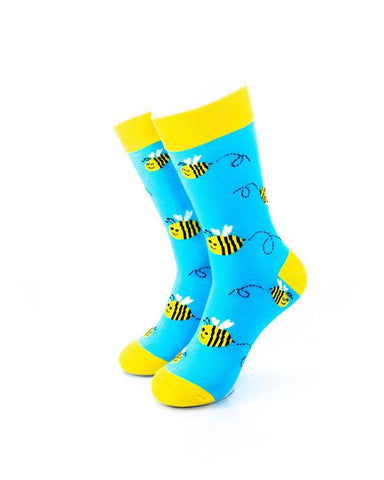 cooldesocks bees crew socks front view image