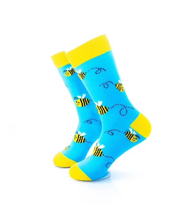 cooldesocks bees crew socks left view image