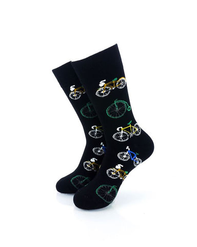 cooldesocks bicycle collectors crew socks front view image