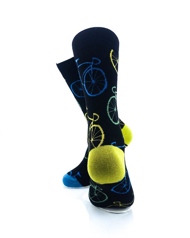 cooldesocks bicycle crew socks rear view image