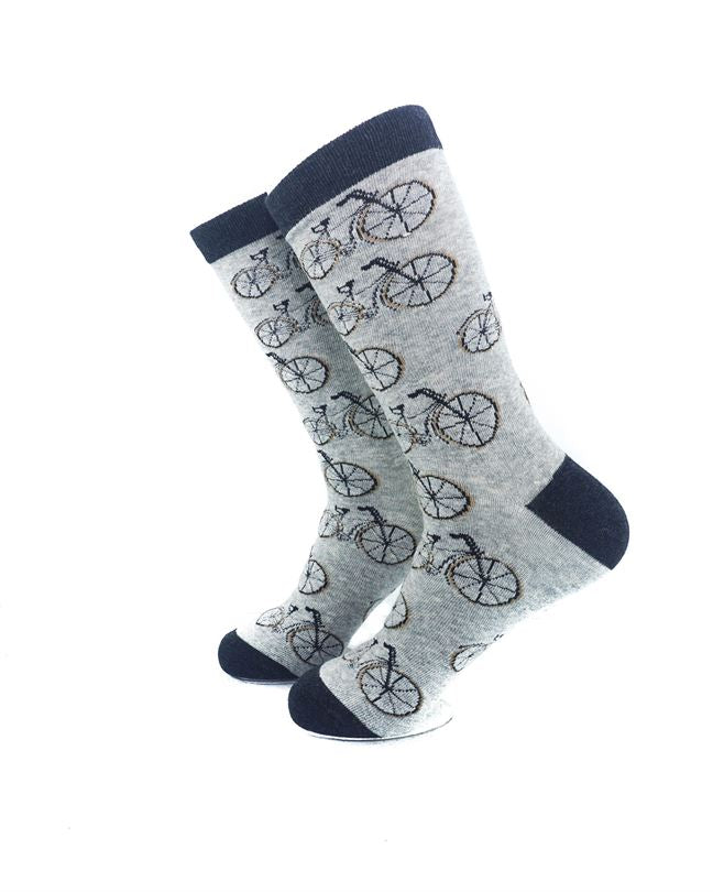 cooldesocks bicycle grey crew socks left view image