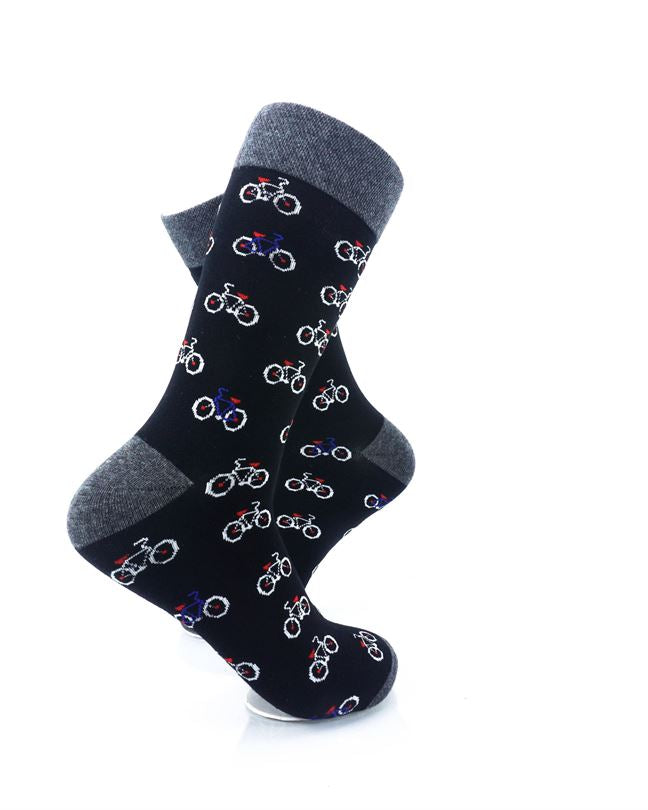 cooldesocks bicycle pattern crew socks right view image