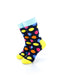 cooldesocks big dot black blue quarter socks front view image