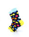 cooldesocks big dot black blue quarter socks left view image