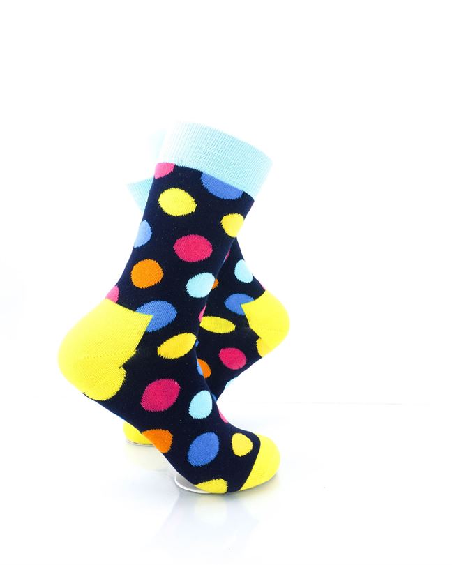 cooldesocks big dot black blue quarter socks right view image