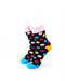 cooldesocks big dot black pink quarter socks front view image