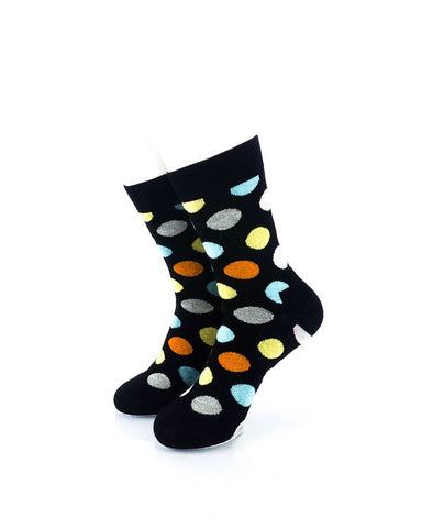 cooldesocks big dot black quarter socks front view image