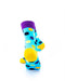 cooldesocks big dot blue purple quarter socks rear view image