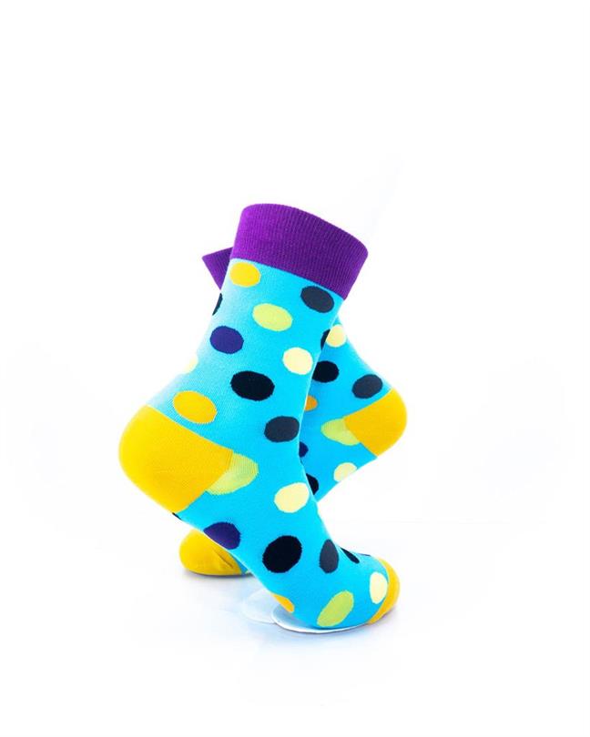 cooldesocks big dot blue purple quarter socks right view image