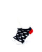 cooldesocks big dot bw red liner socks front view image