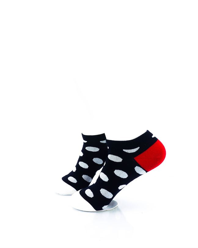 cooldesocks big dot bw red liner socks left view image