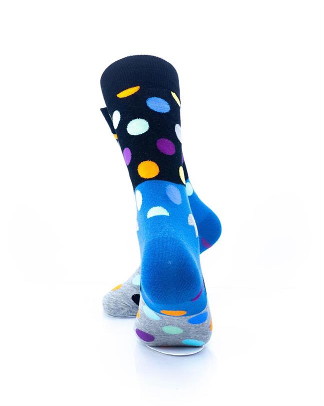 cooldesocks big dot crew socks rear view image gray blue crew socks rear view image