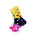 cooldesocks big dot crew socks rear view image pink black crew socks left view image