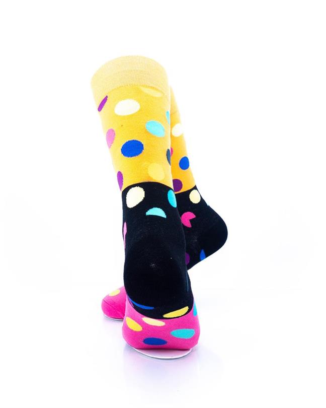 cooldesocks big dot crew socks rear view image pink black crew socks rear view image