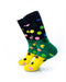 cooldesocks big dot yellow green crew socks left view image
