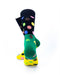 cooldesocks big dot yellow green crew socks rear view image