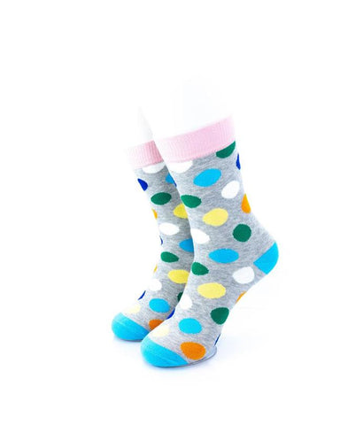 cooldesocks big dot gray pink quarter socks front view image