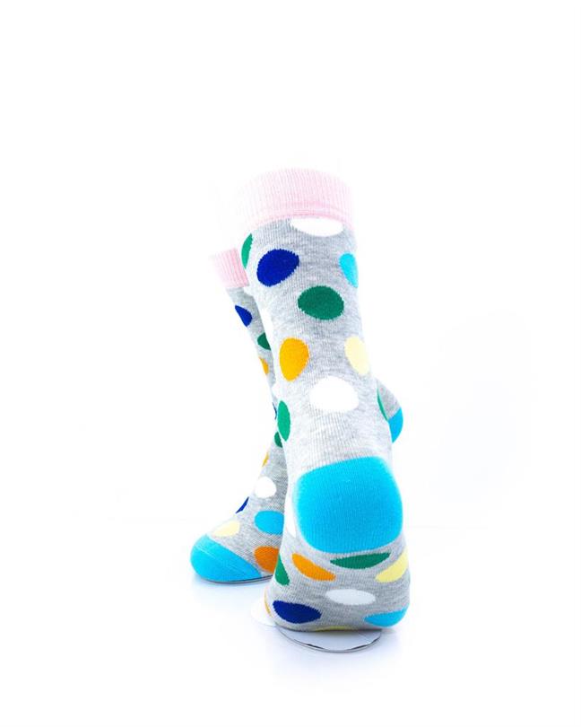 cooldesocks big dot gray pink quarter socks rear view image