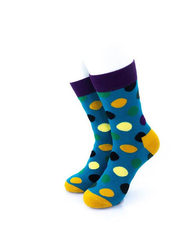 cooldesocks big dot green purple quarter socks front view image