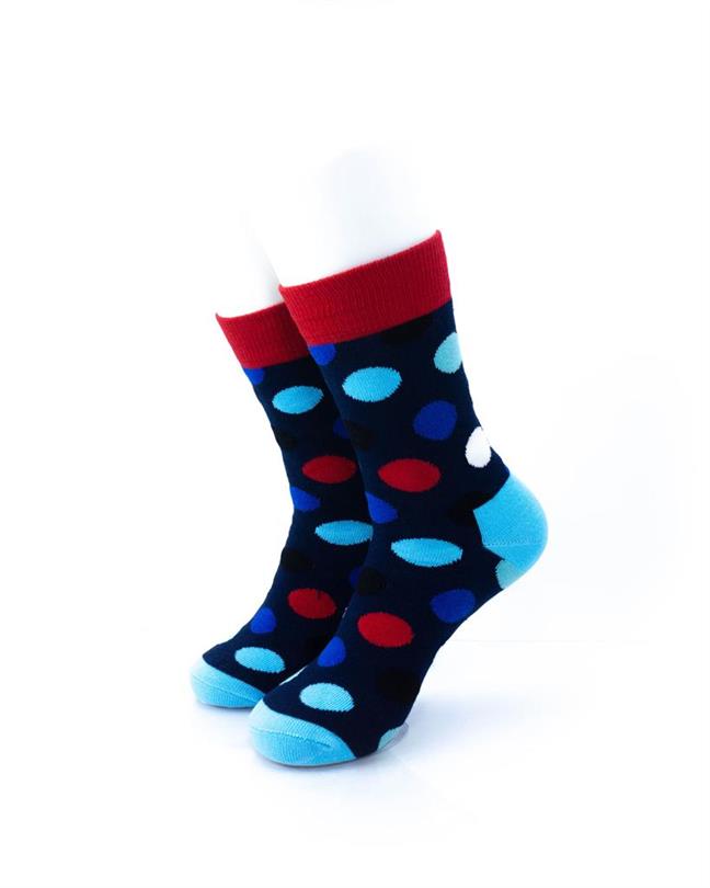 cooldesocks big dot red blue quarter socks front view image
